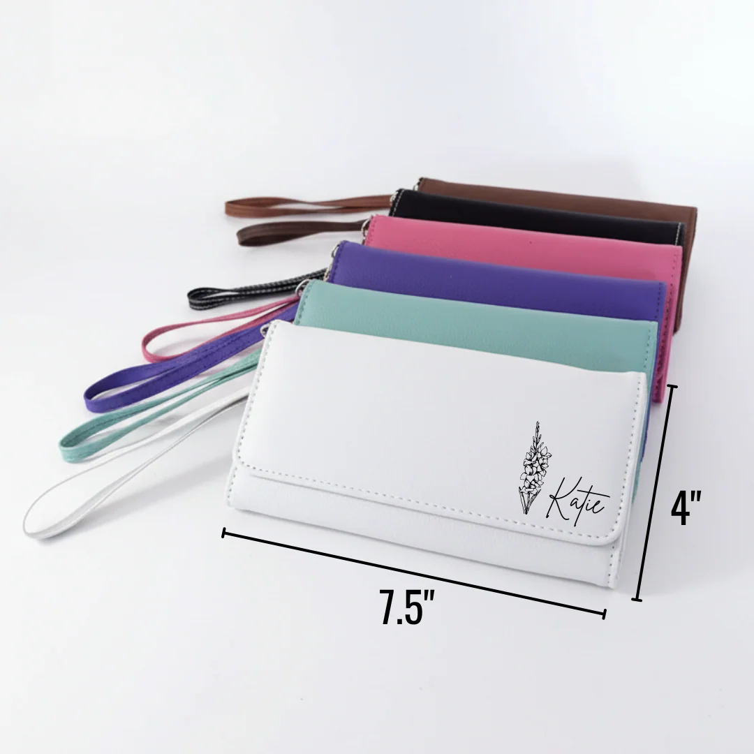 Mom's Personalized Leather Wristlet - Image 6