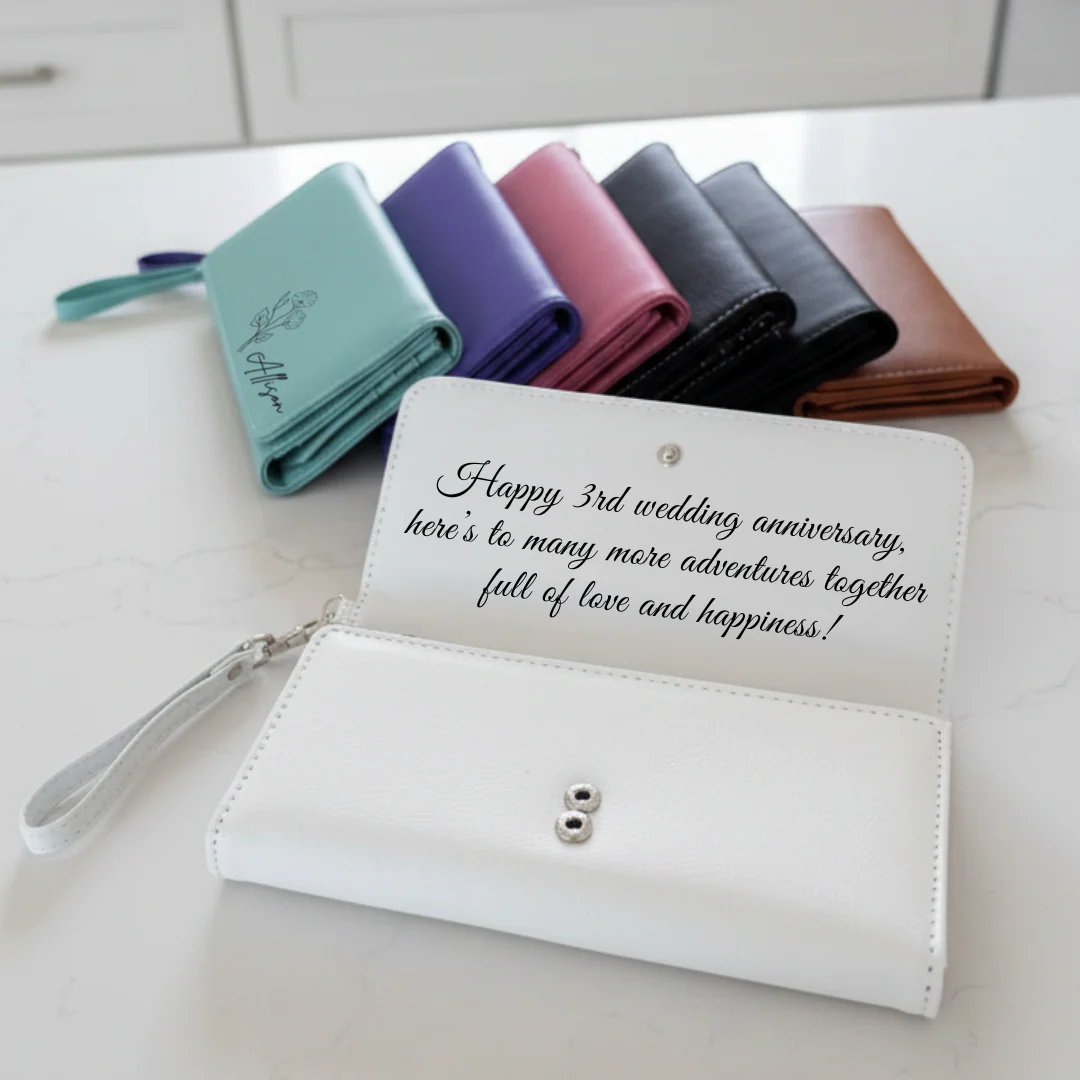 Mom's Personalized Leather Wristlet - Image 8