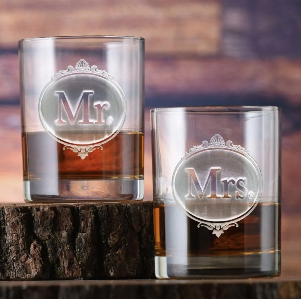 Mr & Mrs Whiskey Glass Set