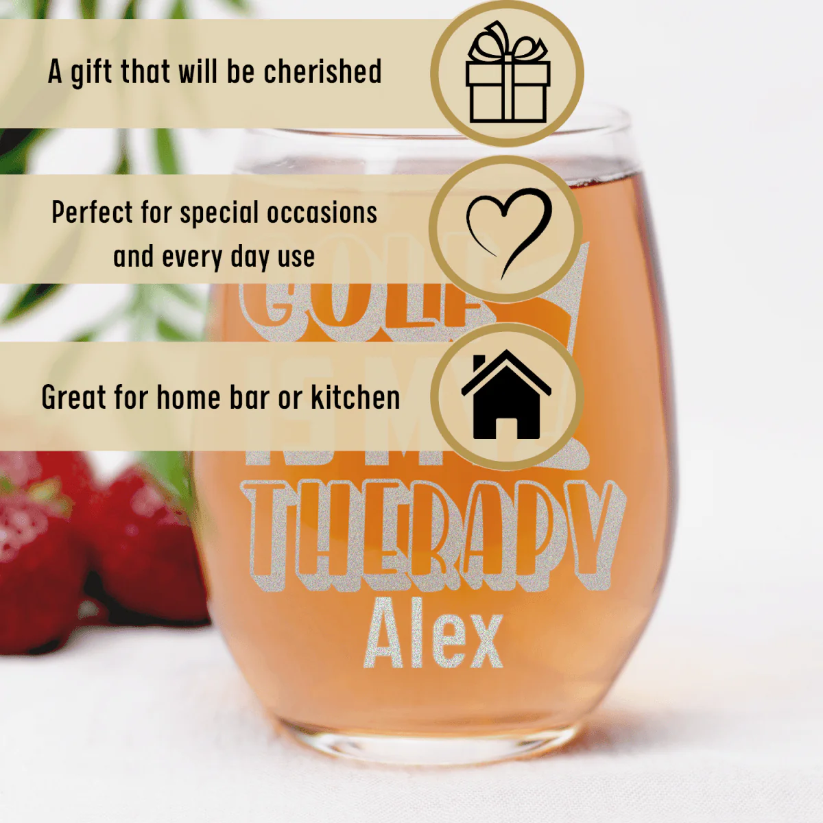 My Real Therapy Stemless Wine Glass - Image 3