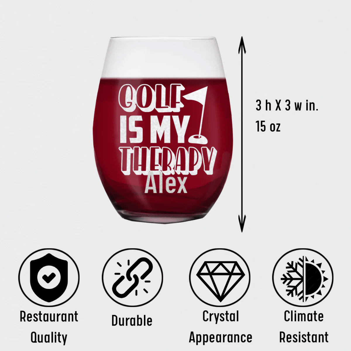 My Real Therapy Stemless Wine Glass - Image 5