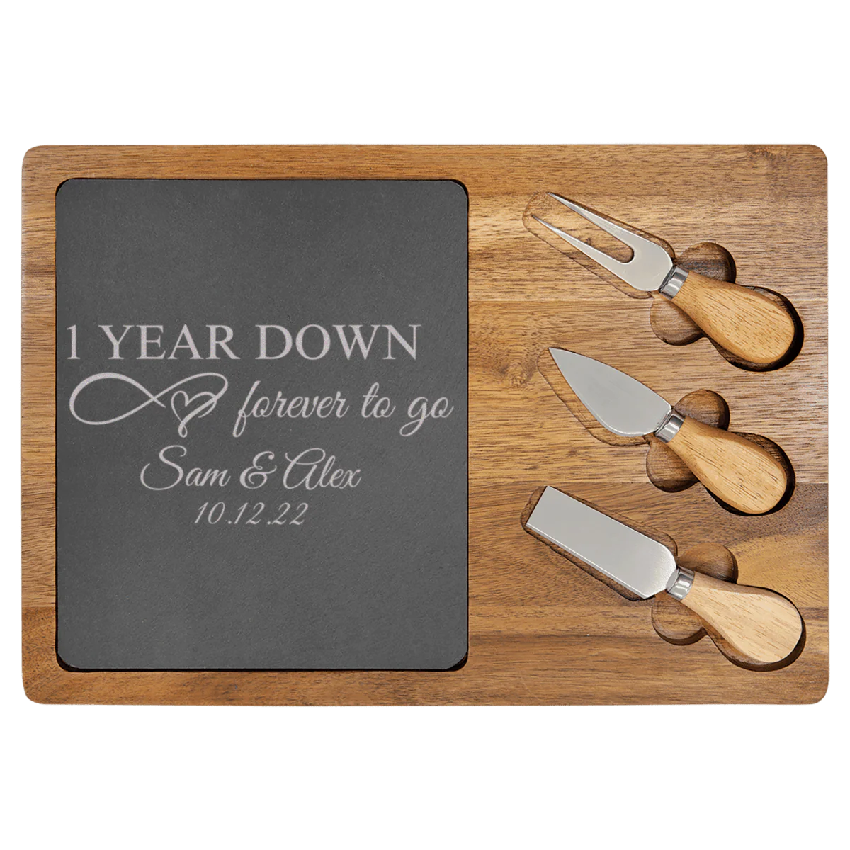 One Year Down Wood Slate Serving Tray - Image 7