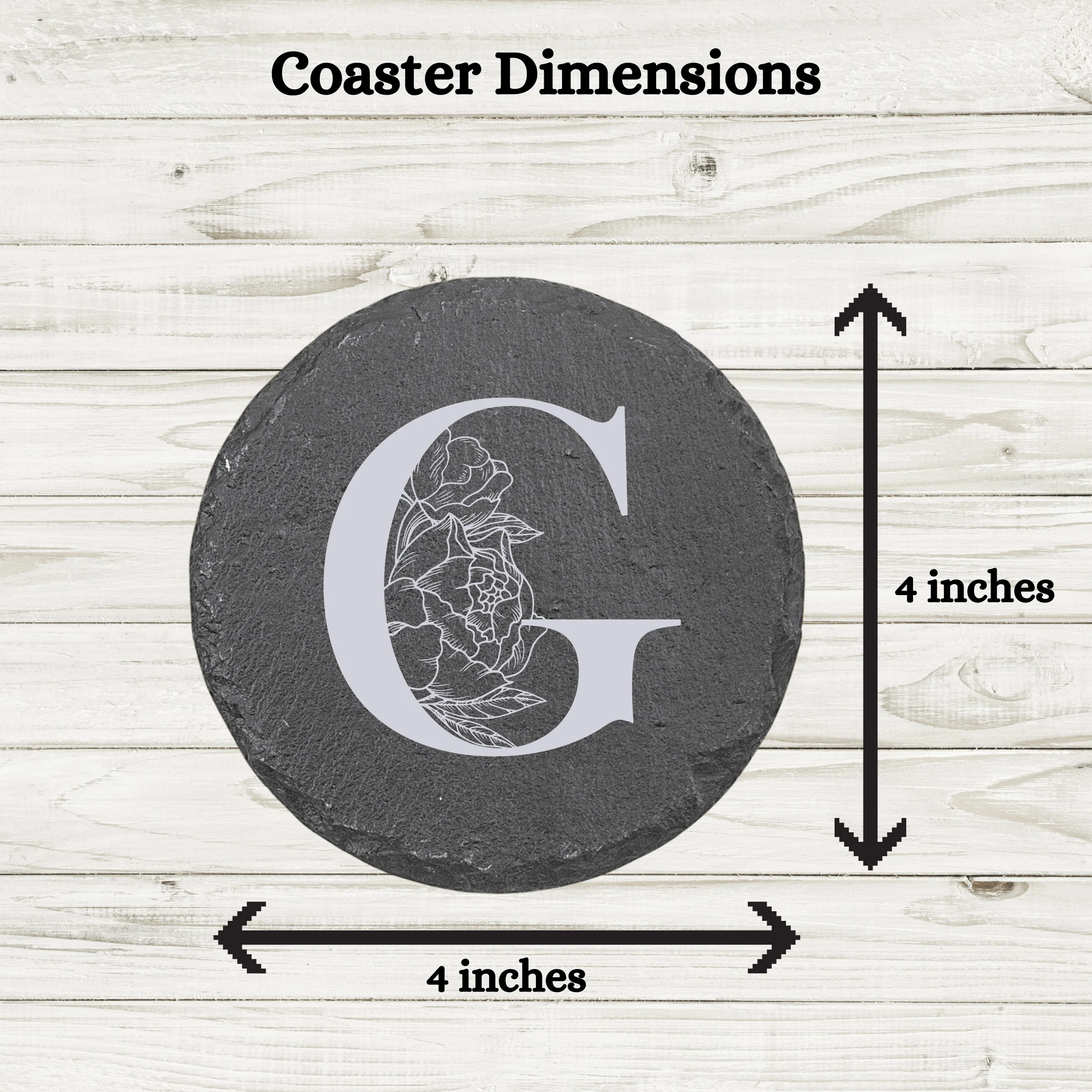 Personalized Couple's Initial Slate Coaster - Image 4