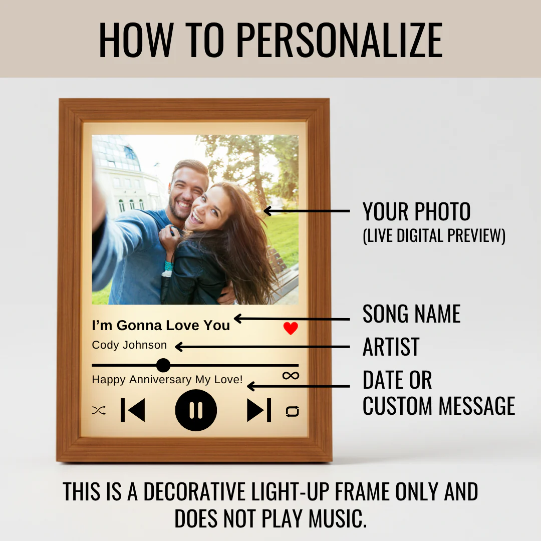 Personalized Memories Song Photo Frame - Image 3