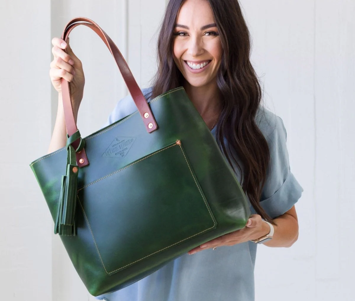 Lifetime Personalized Leather Tote Bag - Image 3