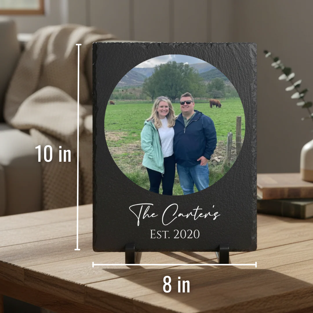 Our Story in Stone - Personalized Photo Slate Frame - Image 3