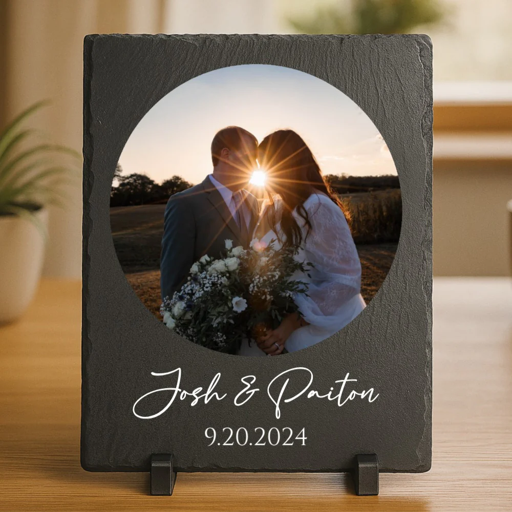 Our Story in Stone - Personalized Photo Slate Frame - Image 6