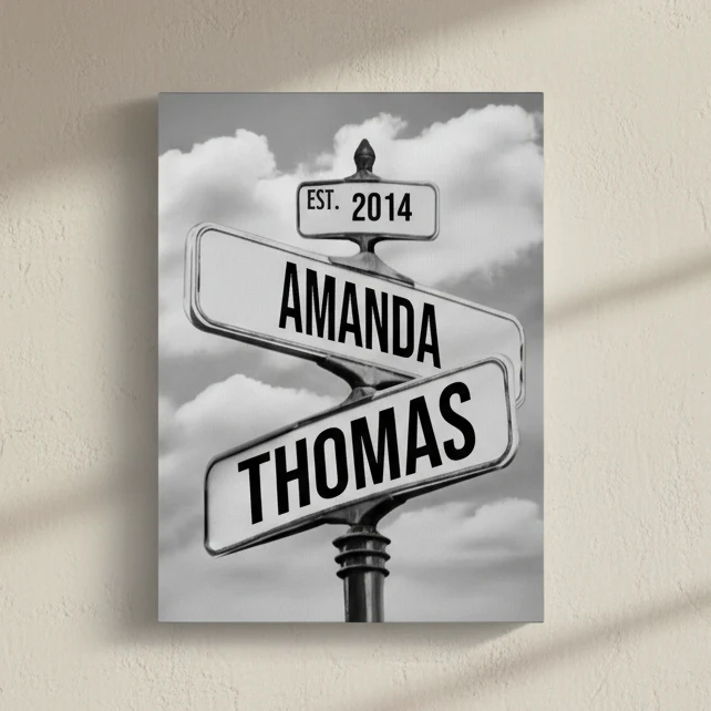 Loves Crossroads Canvas Sign
