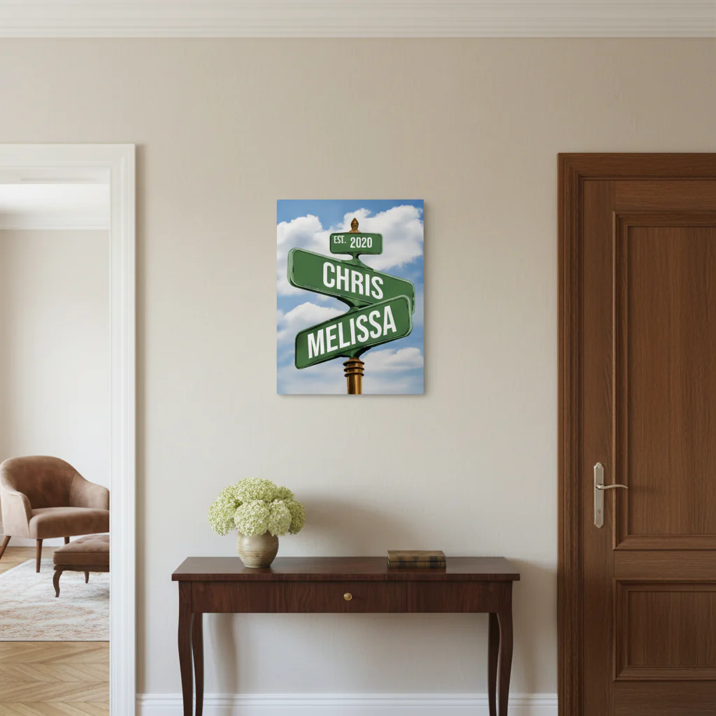 Loves Crossroads Canvas Sign - Image 7