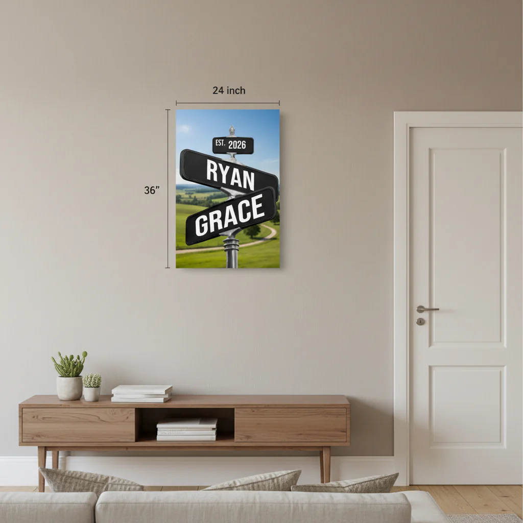 Loves Crossroads Canvas Sign - Image 9