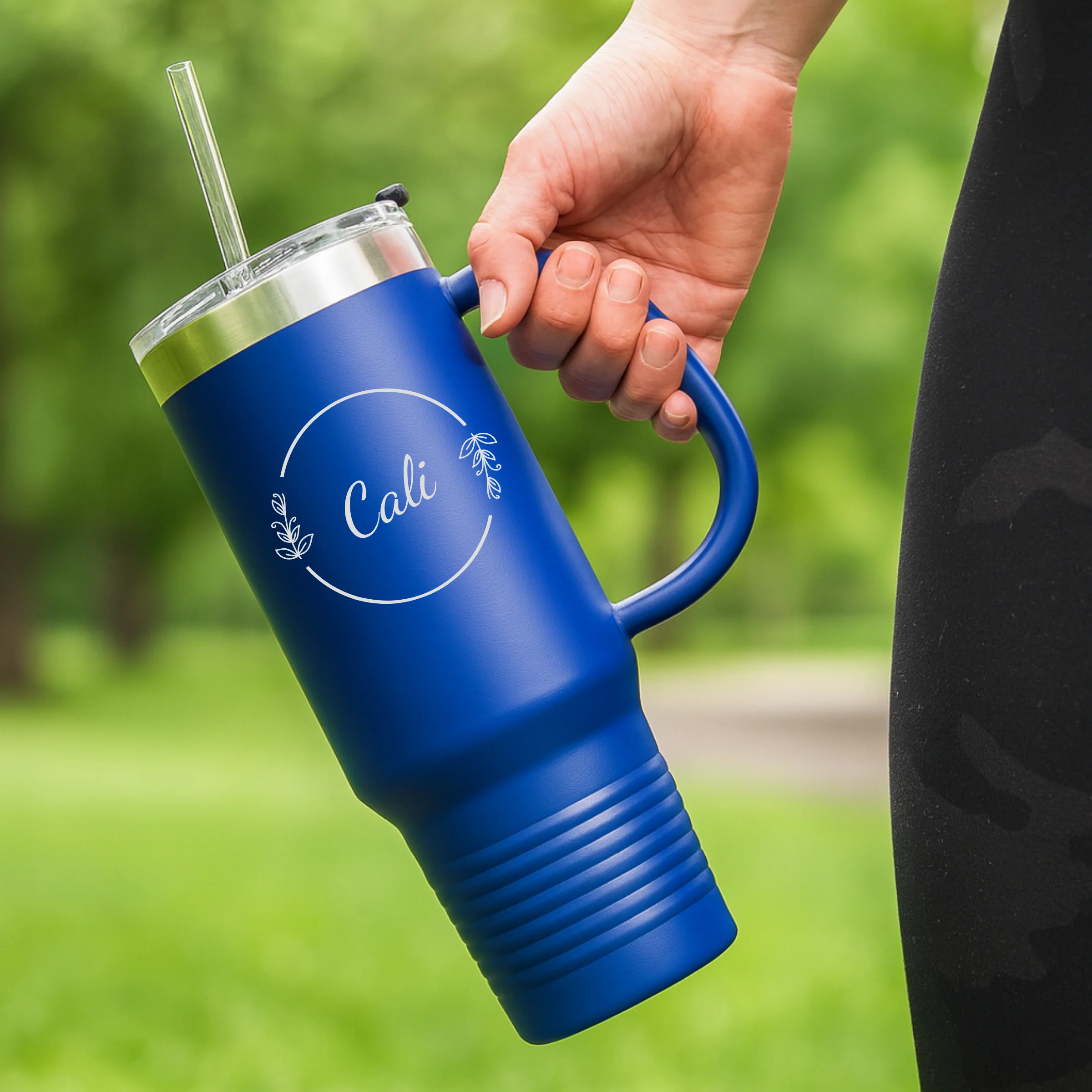 Charming Cheers Personalized Tumbler with Handle - Image 9