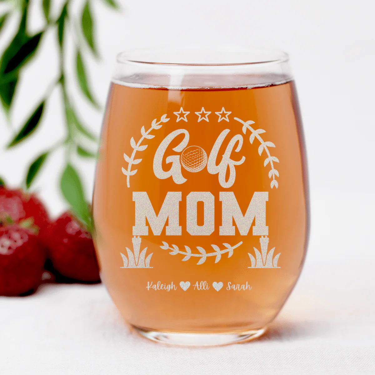Professional Golf Mom Stemless Wine Glass