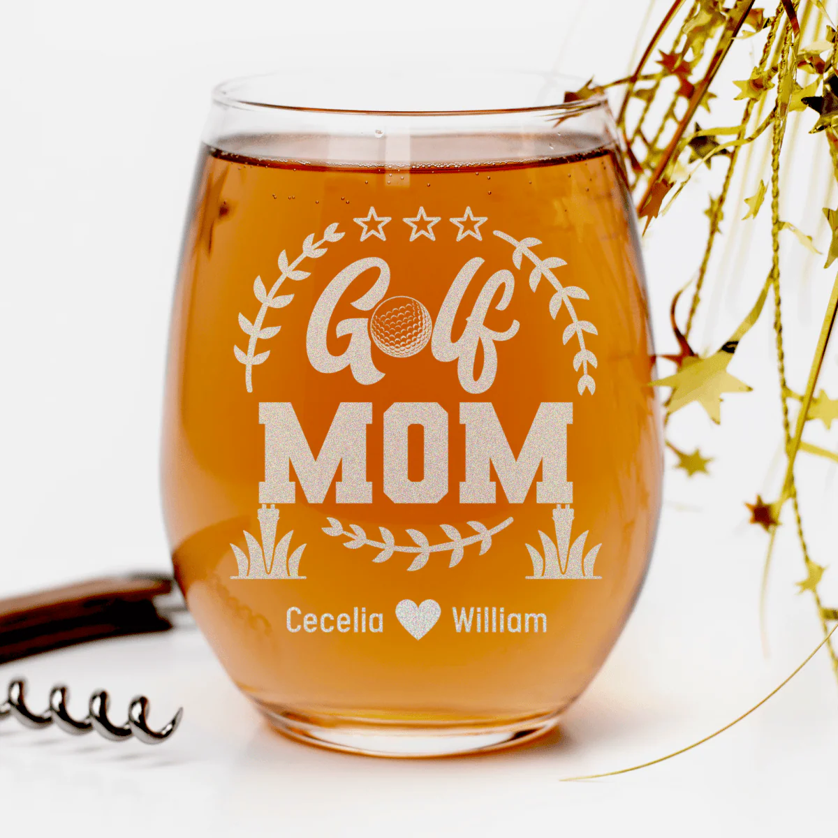 Professional Golf Mom Stemless Wine Glass - Image 2