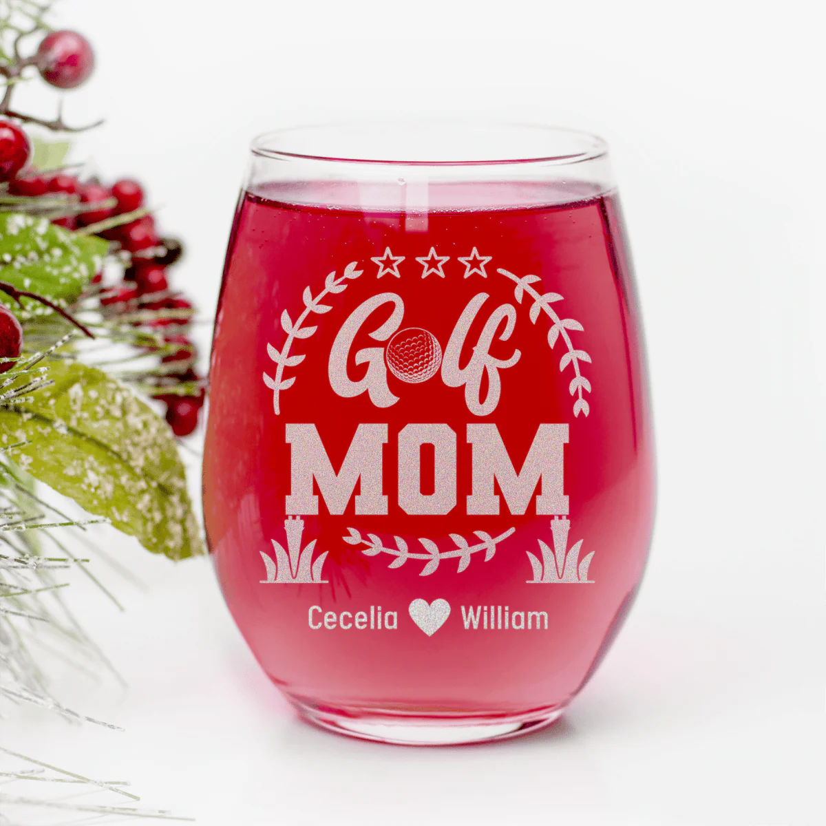 Professional Golf Mom Stemless Wine Glass - Image 7