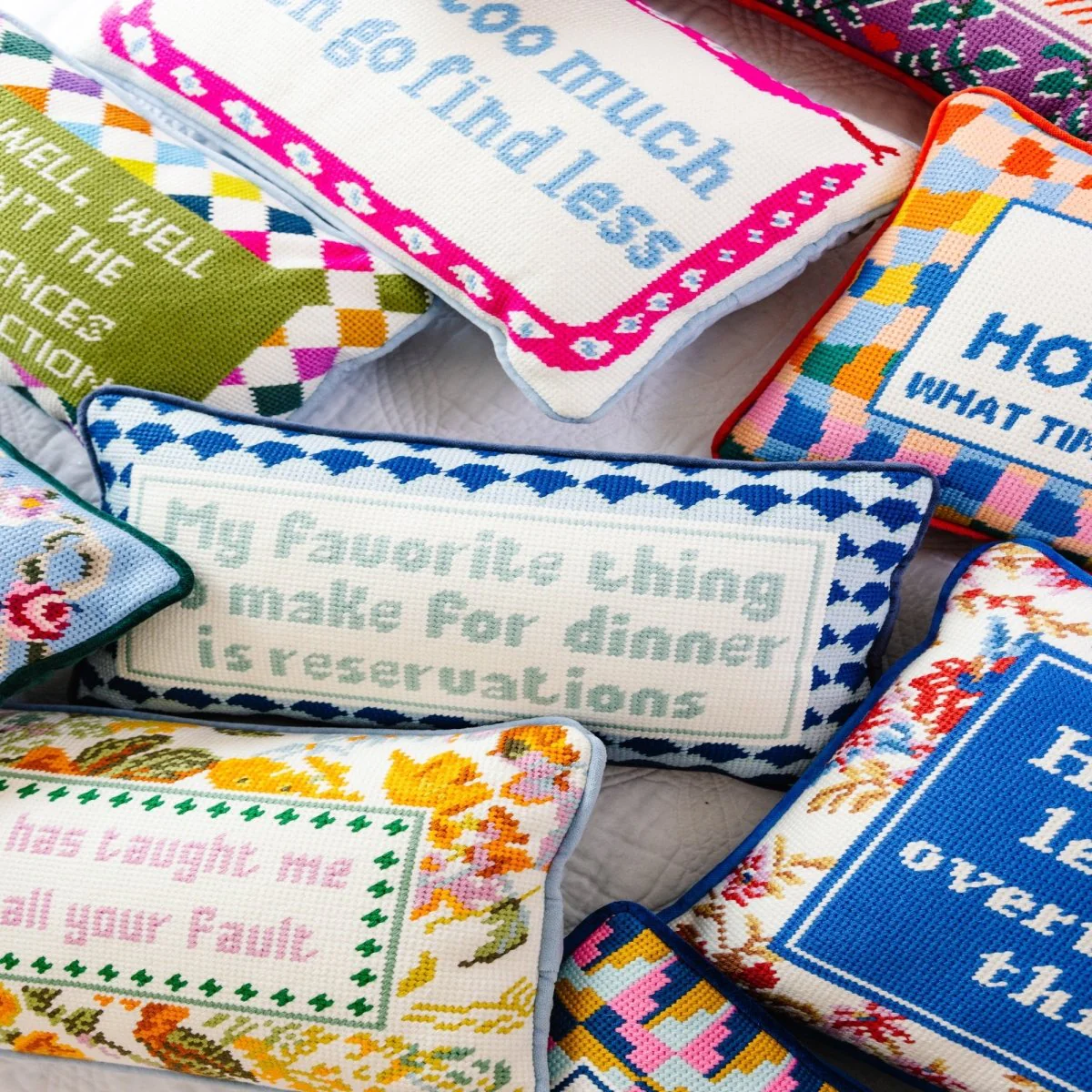 Reservations Needlepoint Pillow - Image 4