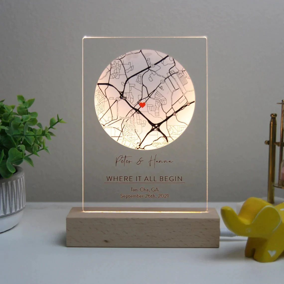 Where We Met Map Light-Up Plaque - Image 11