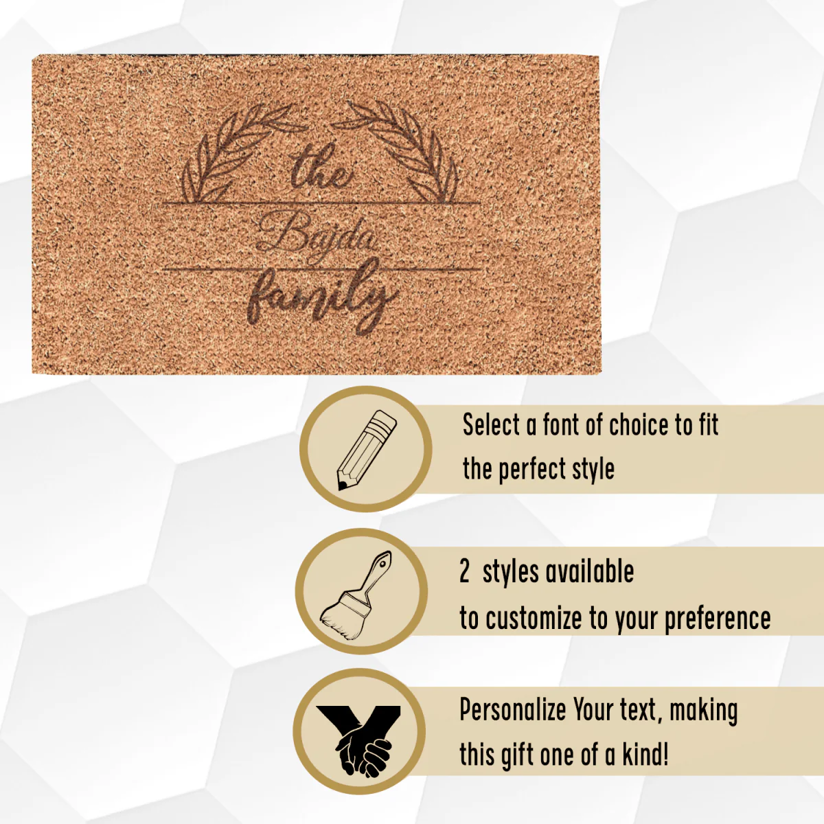 Surname Badge Engraved Door Mat - Image 3