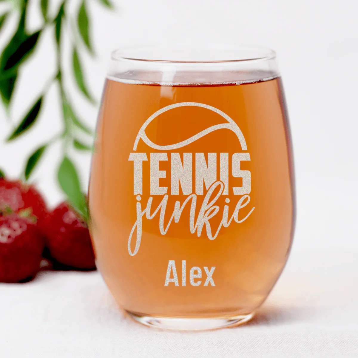 Tennis Junkie Stemless Wine Glass - Image 7