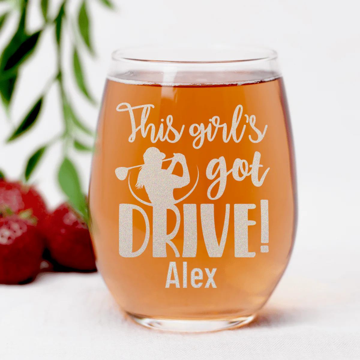 This Girls Got Drive Stemless Wine Glass - Image 7