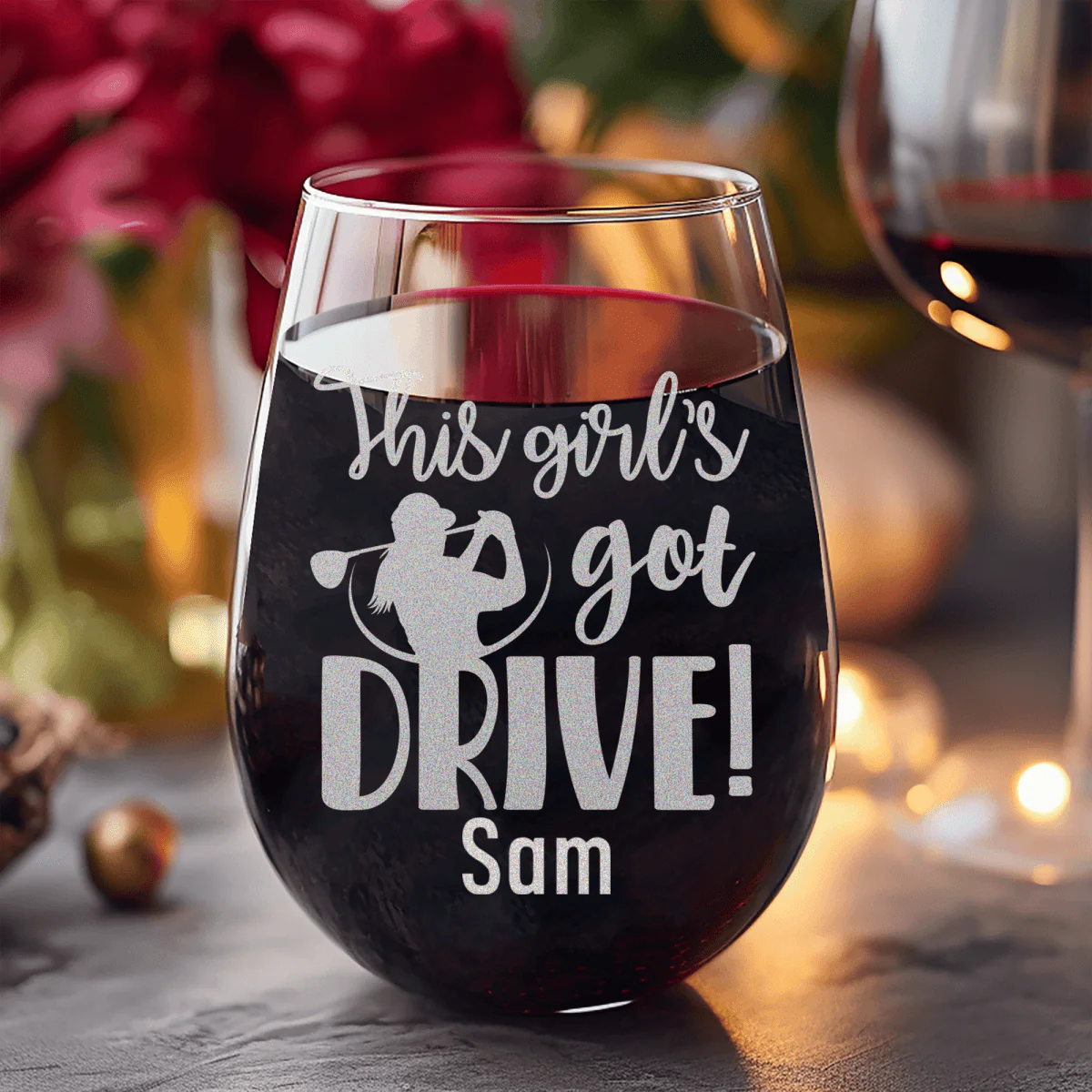 This Girls Got Drive Stemless Wine Glass - Image 8