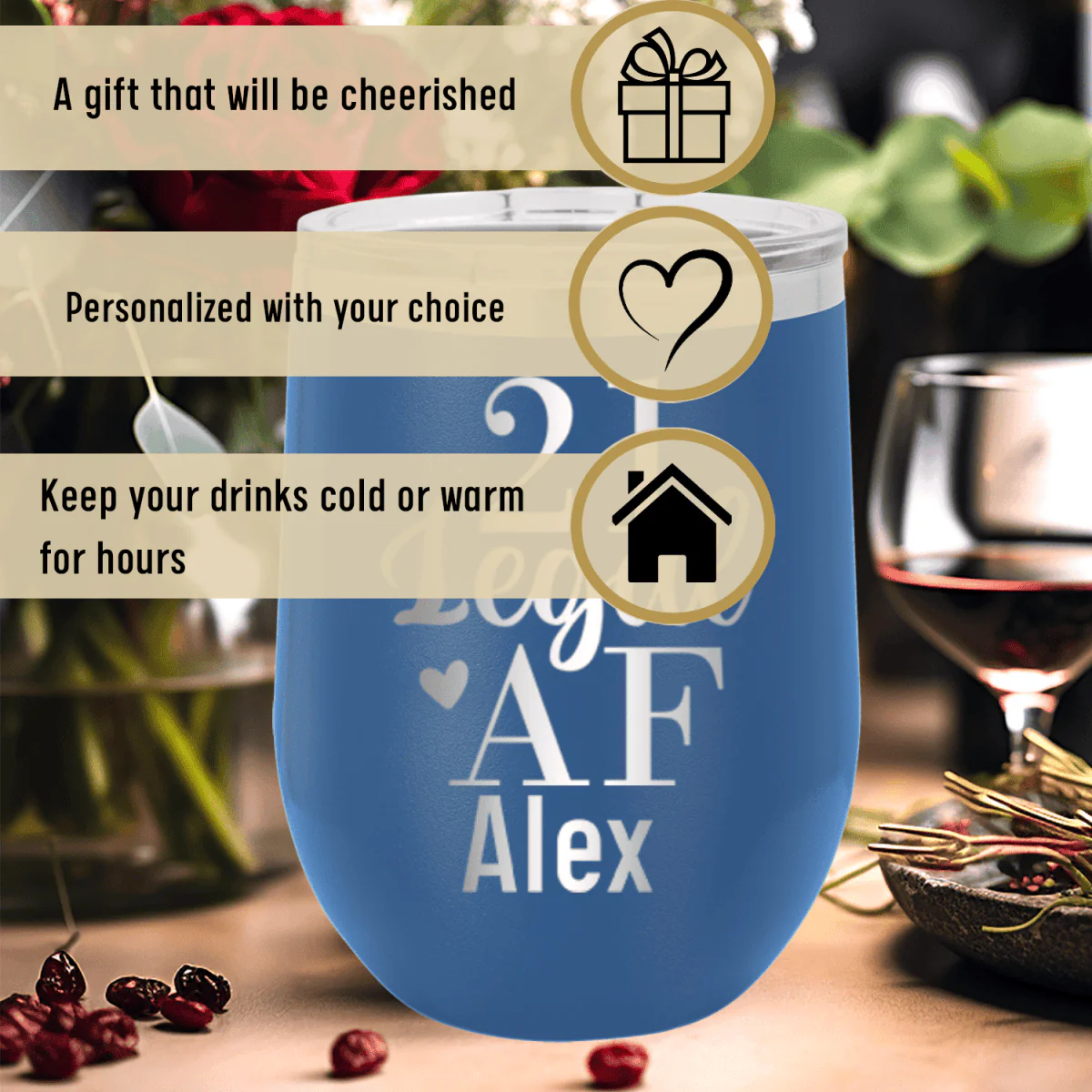 Twenty One AF Wine Tumbler - Image 4
