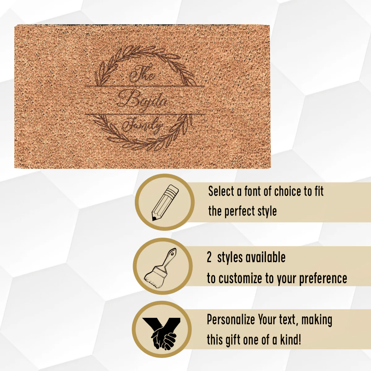 Vintage Crest Engraved Door Mat - Image 3