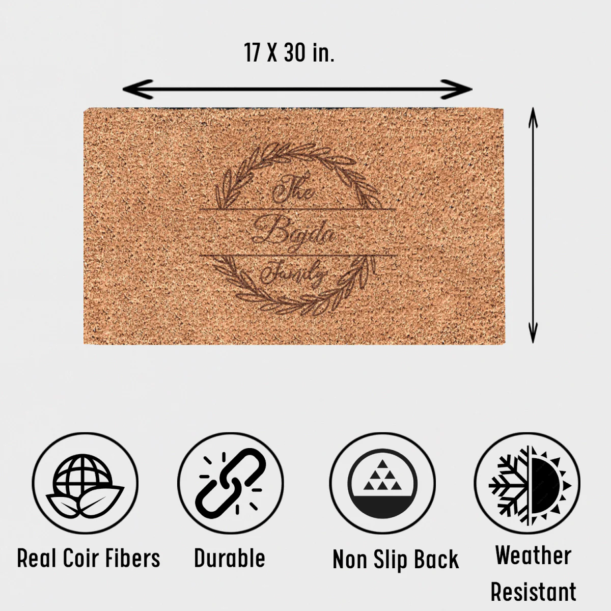 Vintage Crest Engraved Door Mat - Image 5