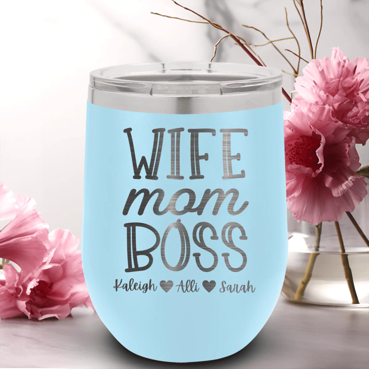Wife Mom Boss Wine Tumbler - Image 10