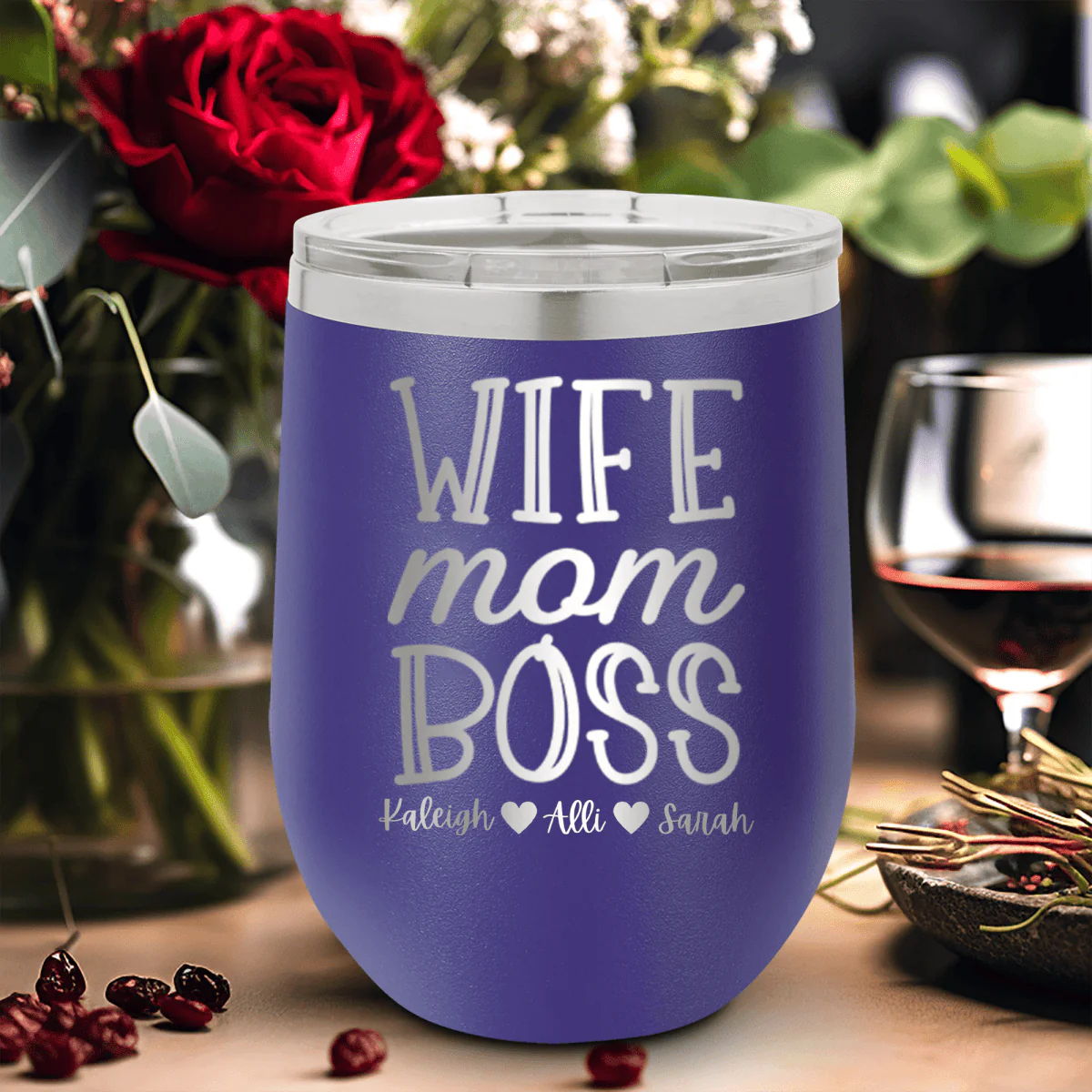 Wife Mom Boss Wine Tumbler - Image 12