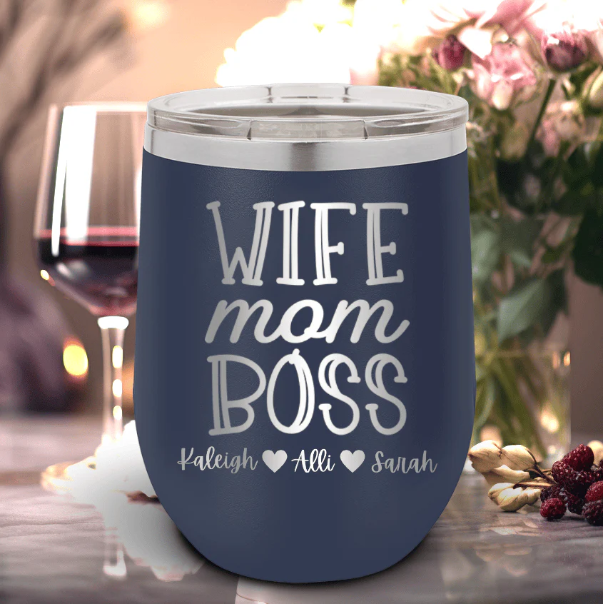 Wife Mom Boss Wine Tumbler - Image 13