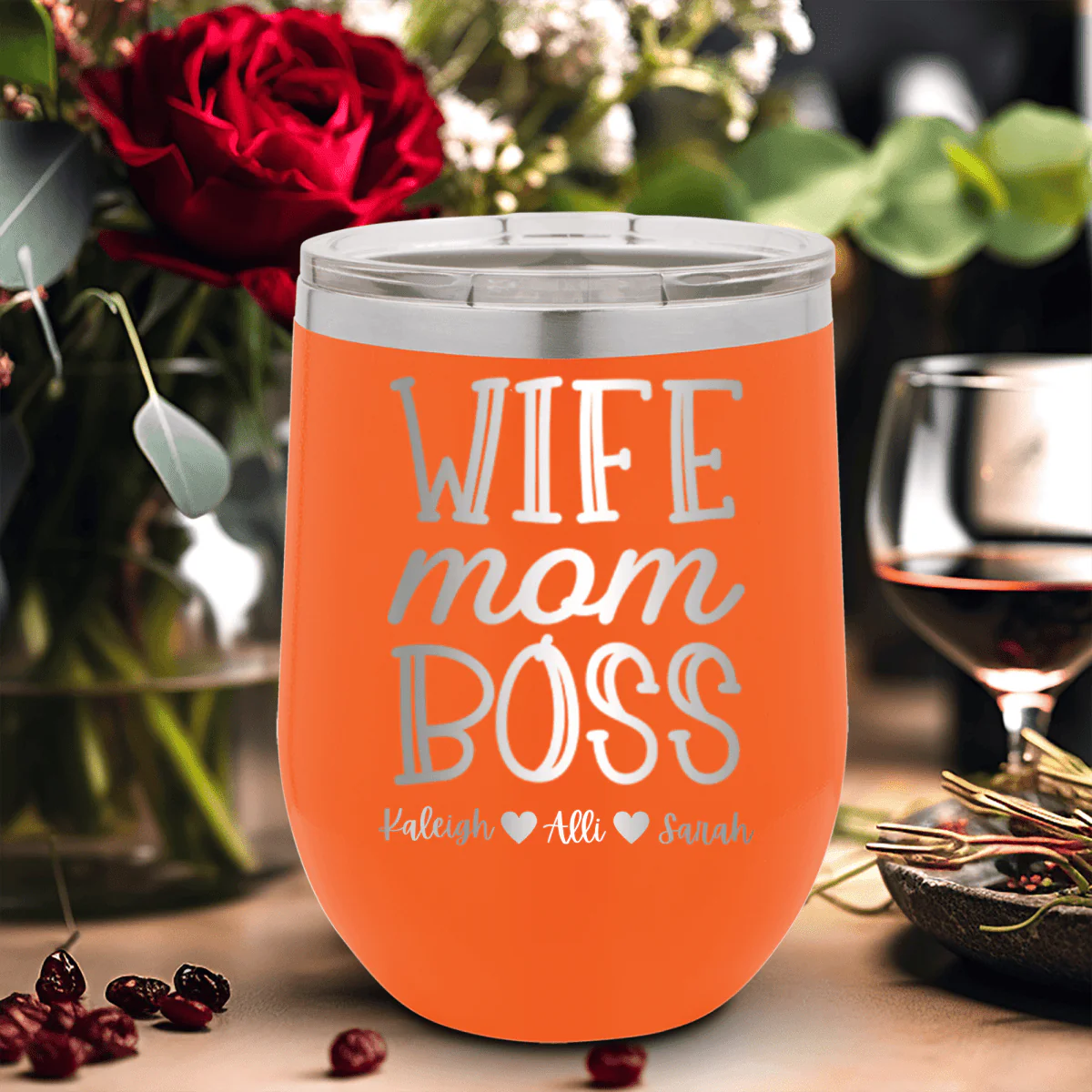 Wife Mom Boss Wine Tumbler - Image 14