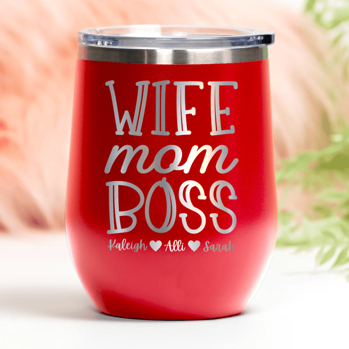 Wife Mom Boss Wine Tumbler - Image 2