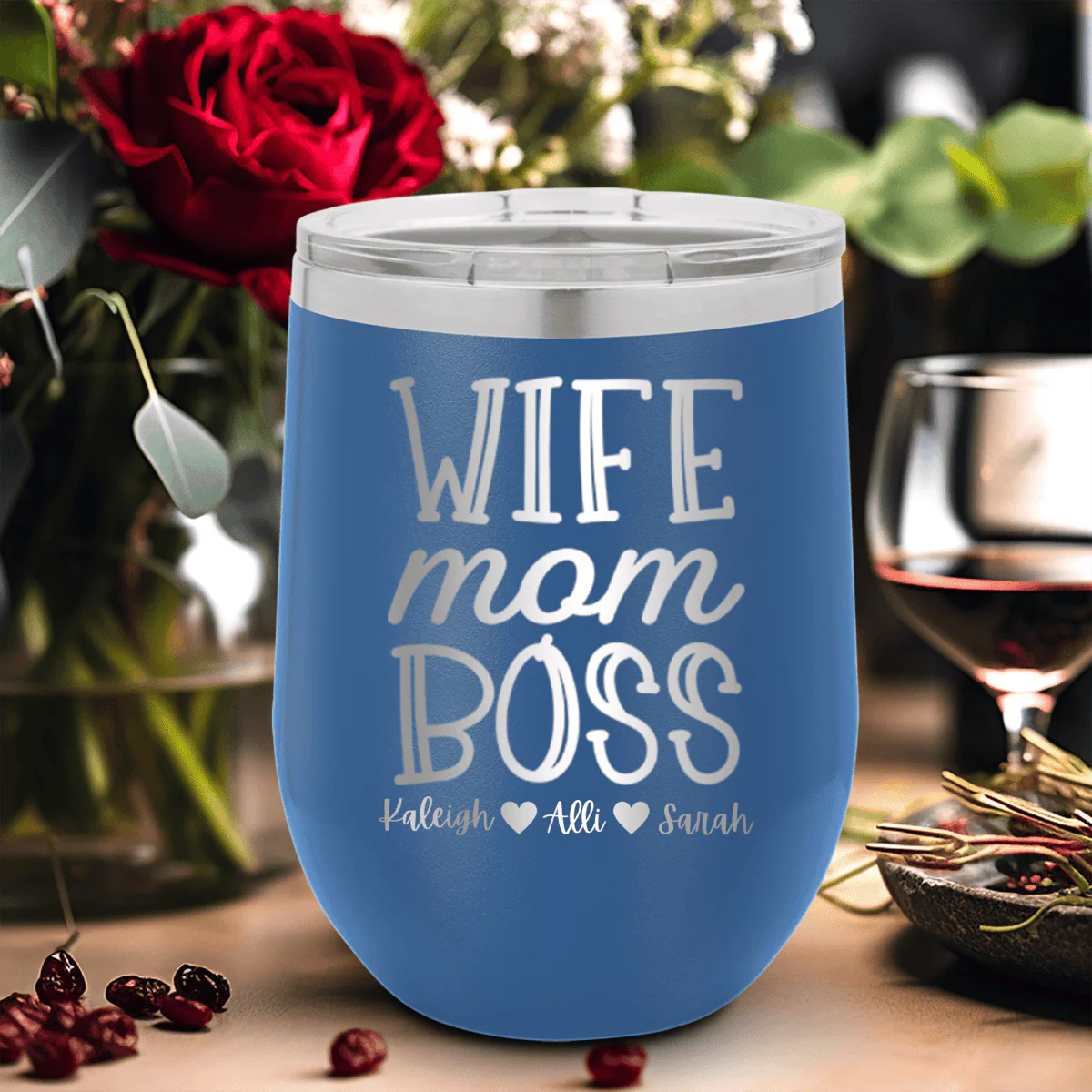 Wife Mom Boss Wine Tumbler - Image 7