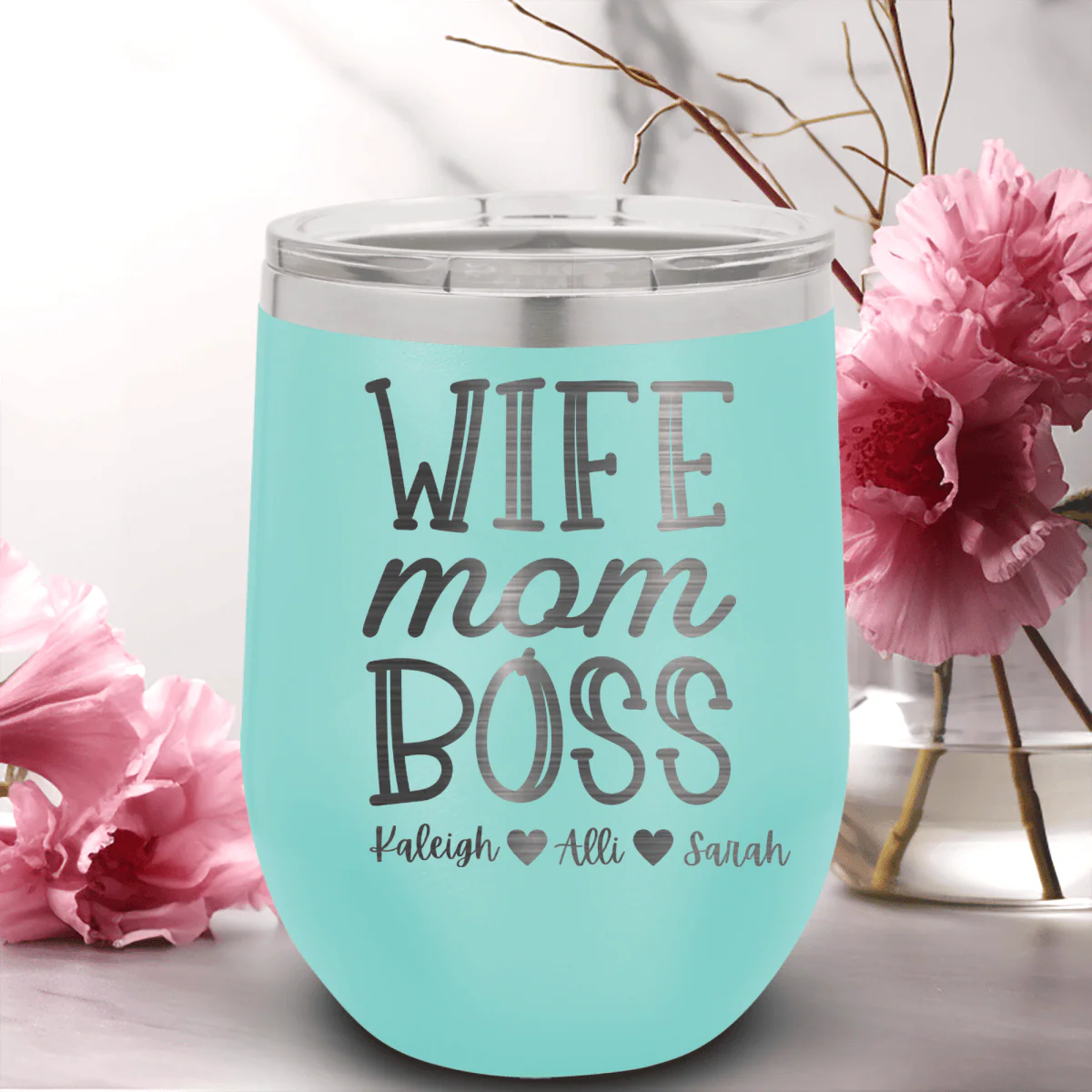 Wife Mom Boss Wine Tumbler - Image 9