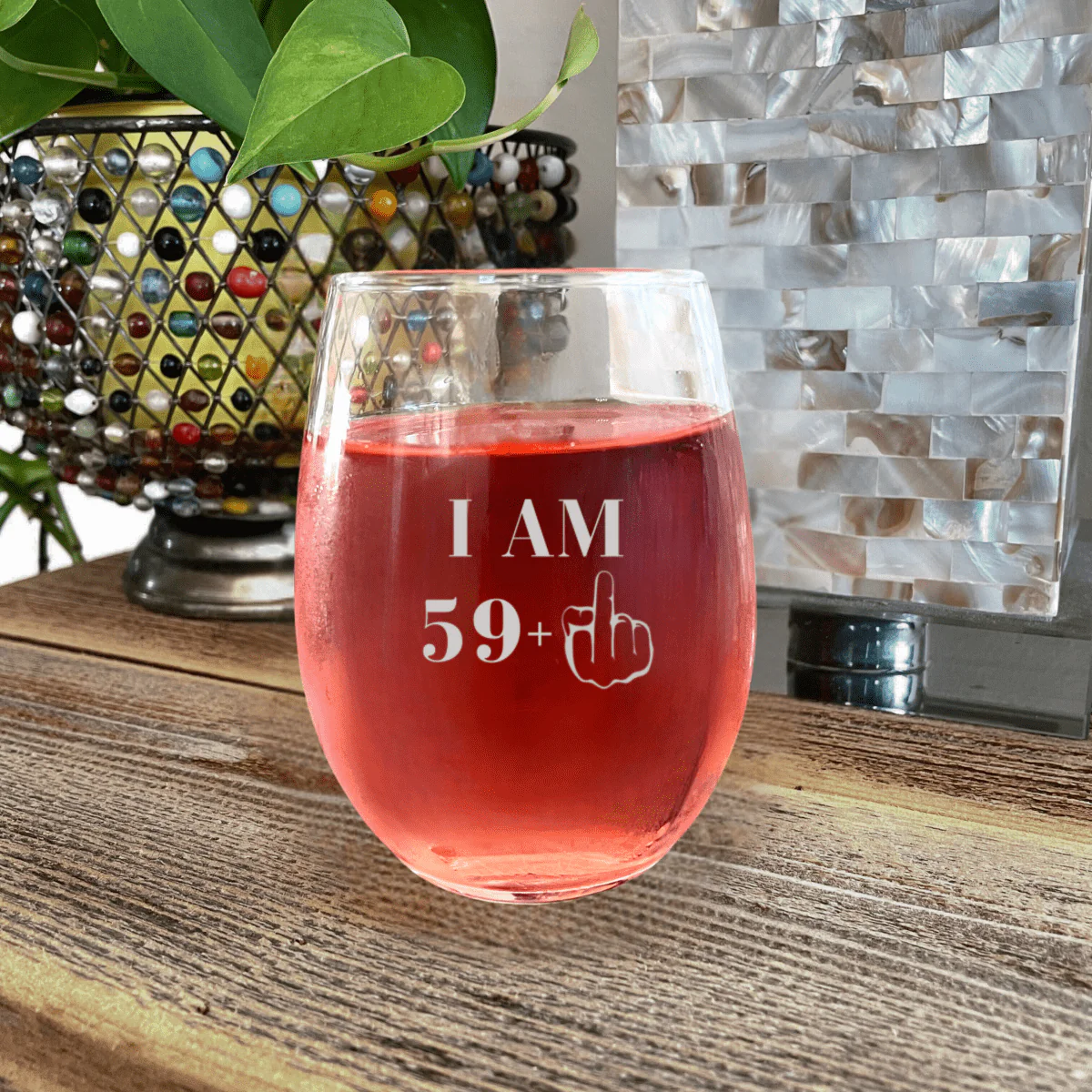 Witty Birthday Custom Wine Glass - Image 3