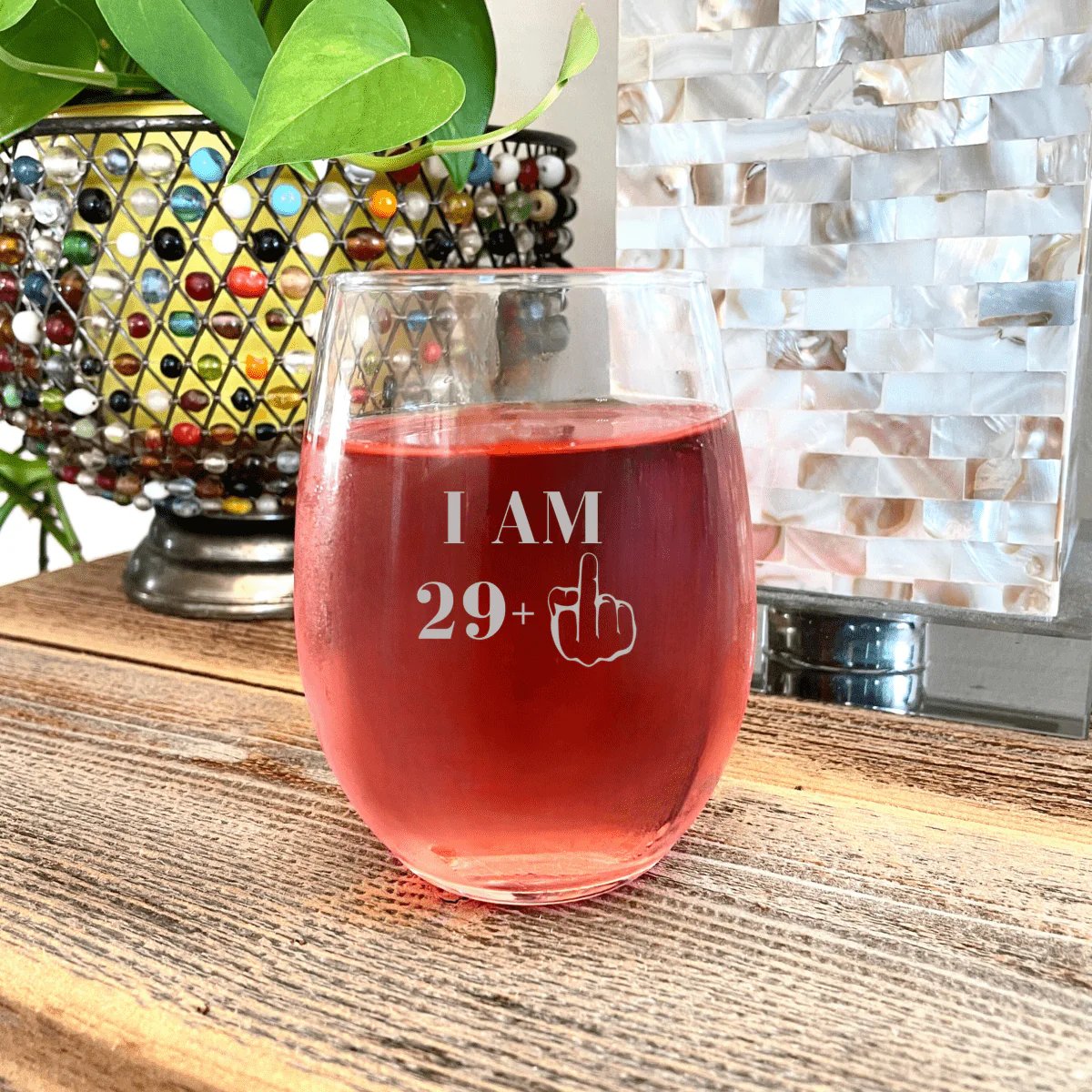 Witty Birthday Custom Wine Glass - Image 6