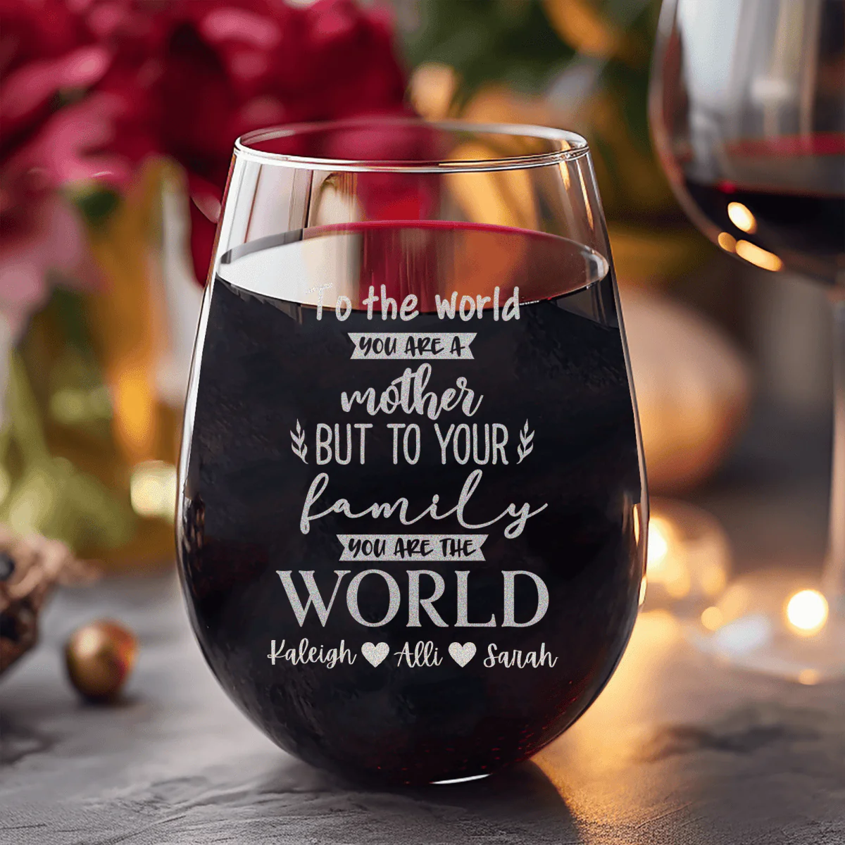You Are My World Stemless Wine Glass - Image 8
