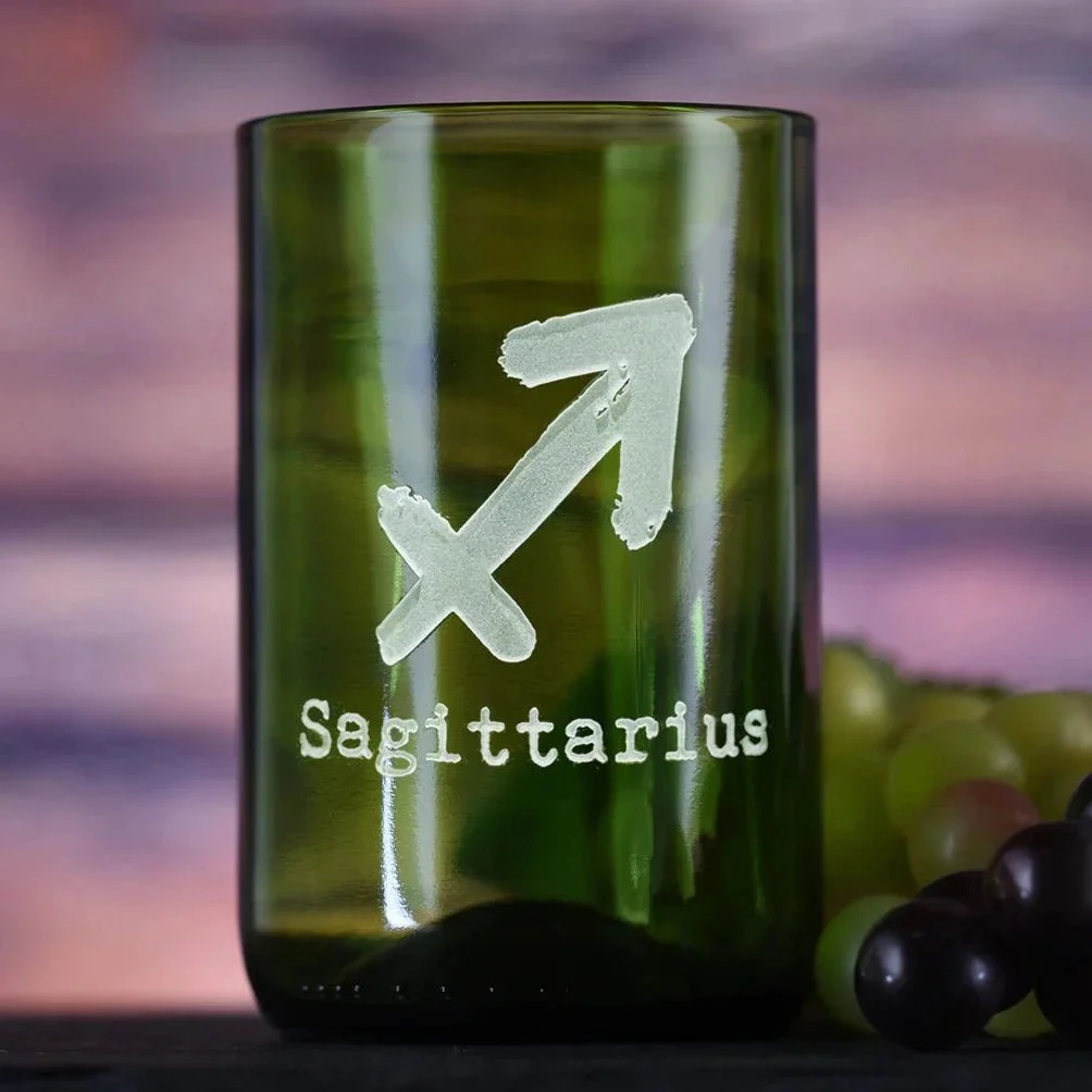 Zodiac Sign Engraved Wine Glass